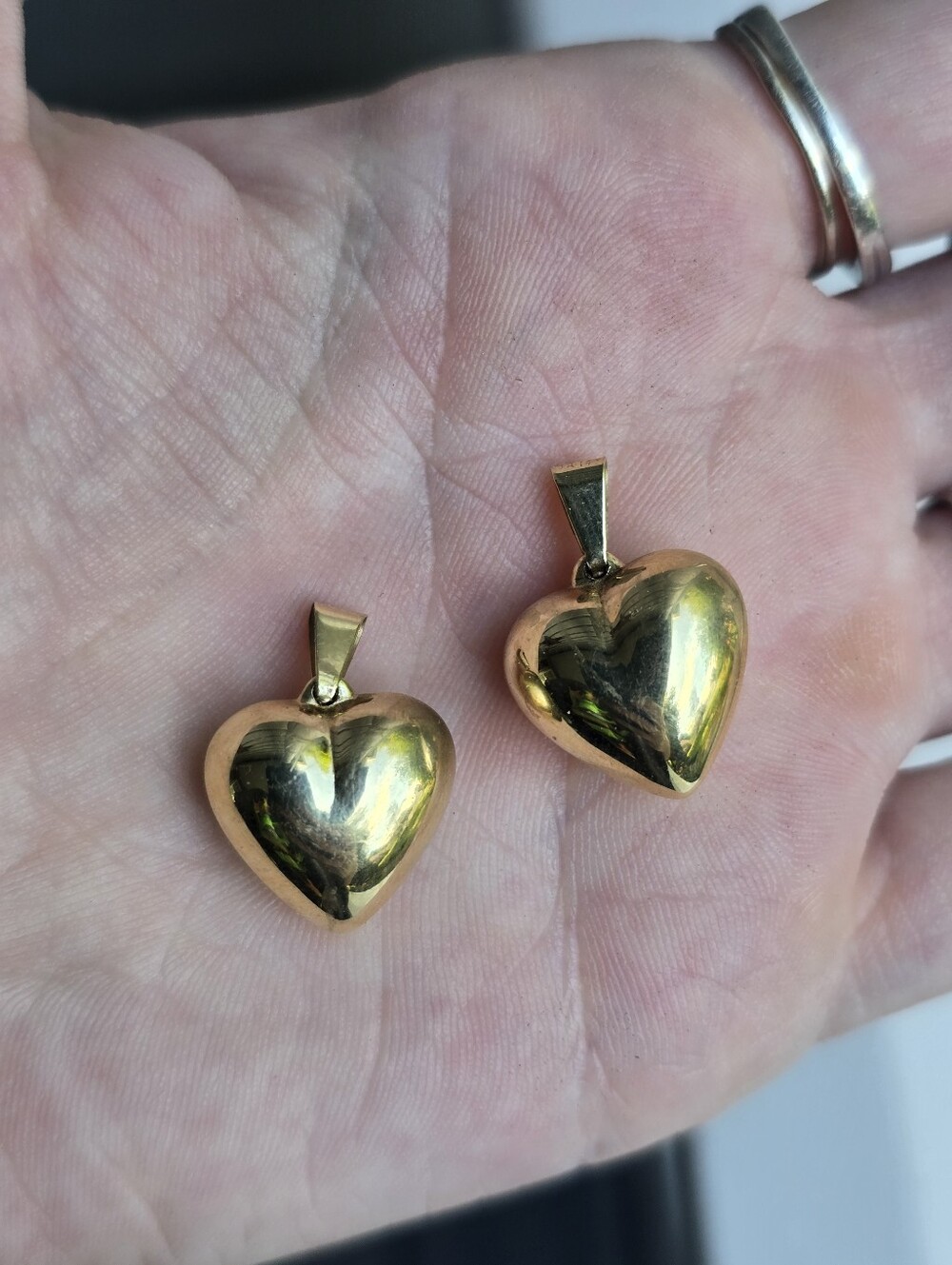 14k Yellow Gold Puffy Heart Charms